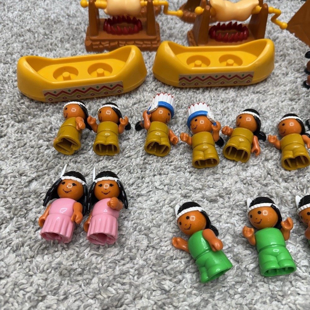 Vintage Playskool Lil' Playmates figures horses natives boats grills huge lot - Picture 3 of 16
